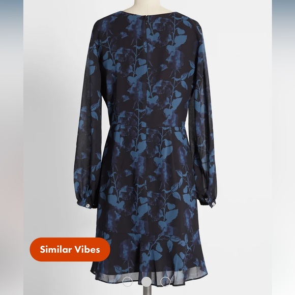 NEW Hutch x Anthropologie Light of the Moon Blue Floral Ruched Mini Dress Sz 2 - Picture 2 of 3